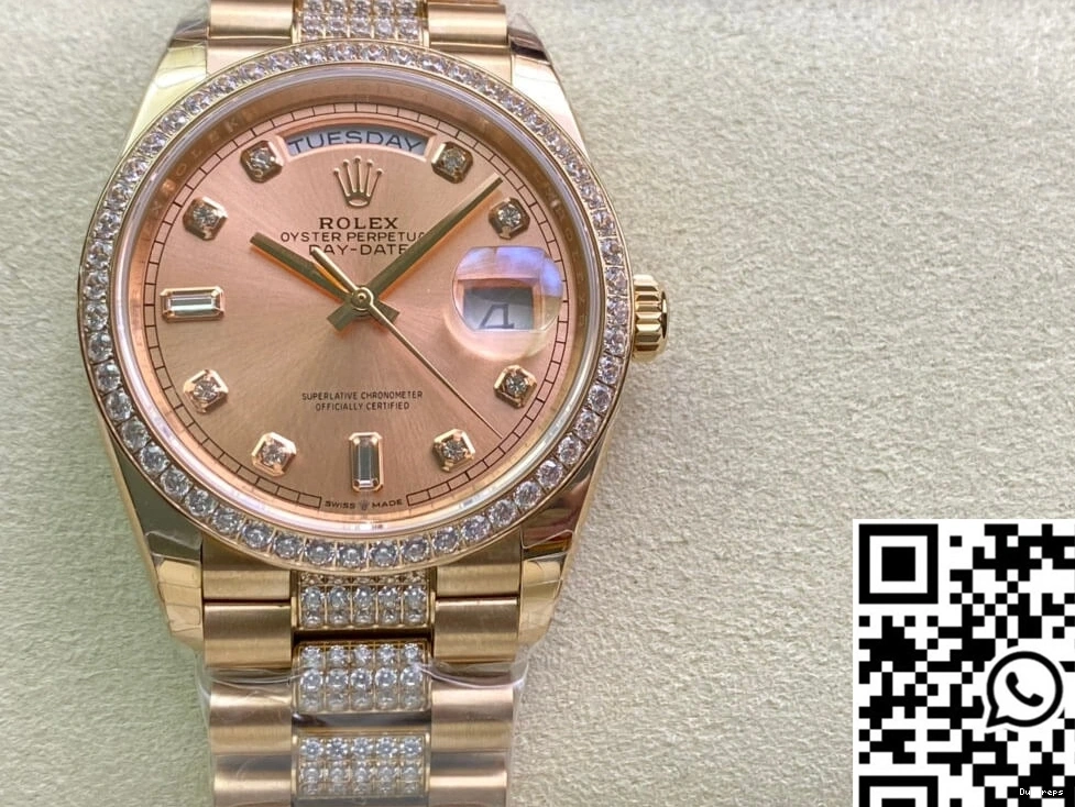 M128345RBR-0020 Gold EW Date Factory Rolex Day Rose 0414